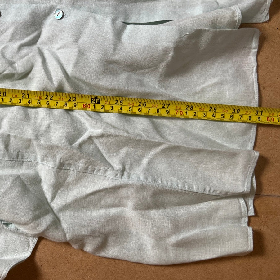Eileen Fisher Women Blouse Light Teal Size Large 100% Linen