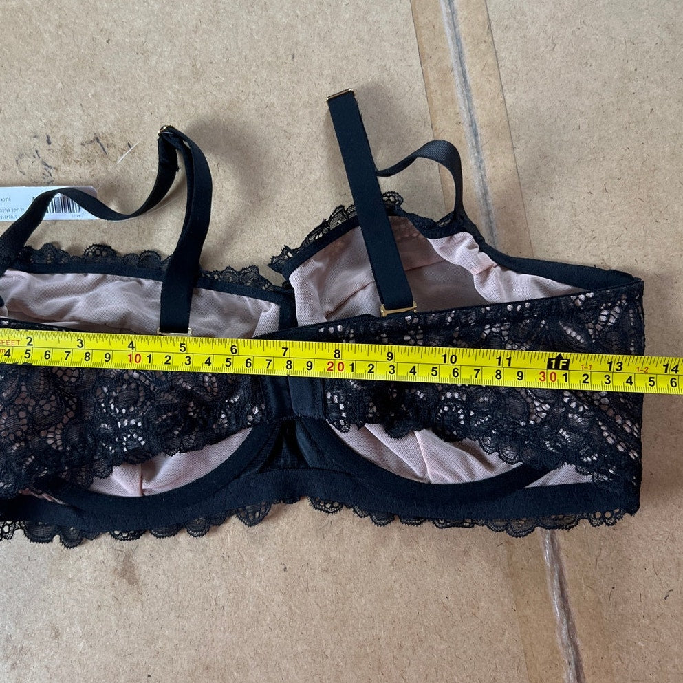 NWT Soma Lace Black Bra 36DDD Lace Bra Black Embroidered Underwire Adjustable