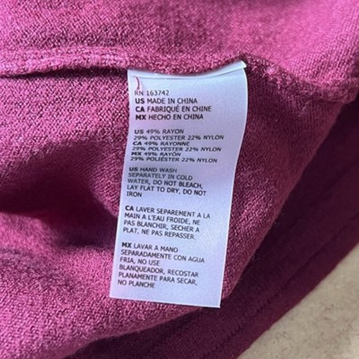 Vila Milano Women M Purple Mock Neck Long Sleeve Lightweight Rayon Polyester