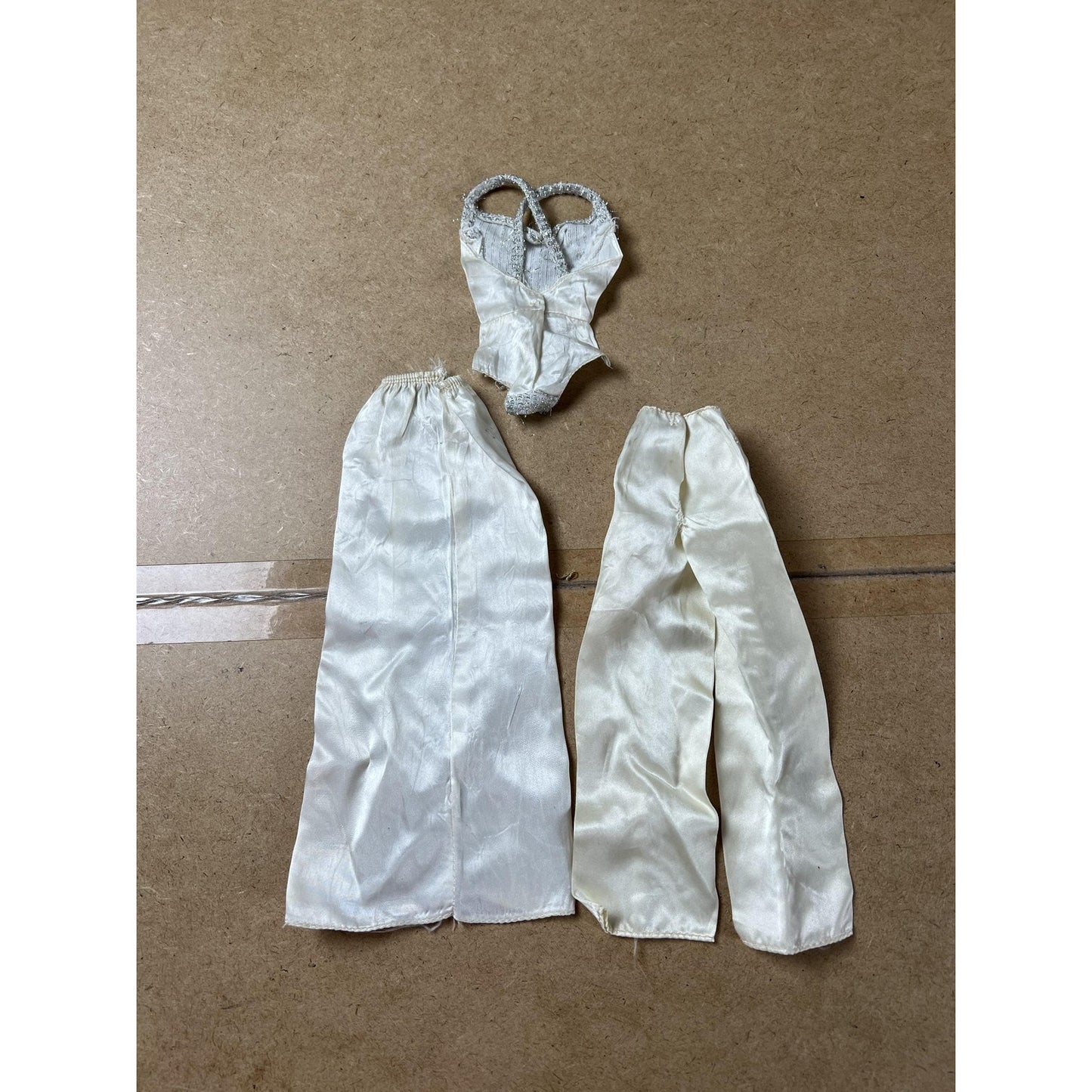 Vintage White Silver Skirt Bodysuit Outfit 11 In Fashion Doll Gown Set