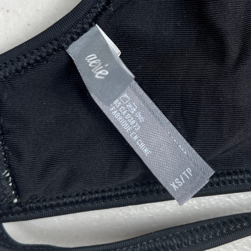 Aerie Triangle Striped Swim Top XS Crop Halter Tie