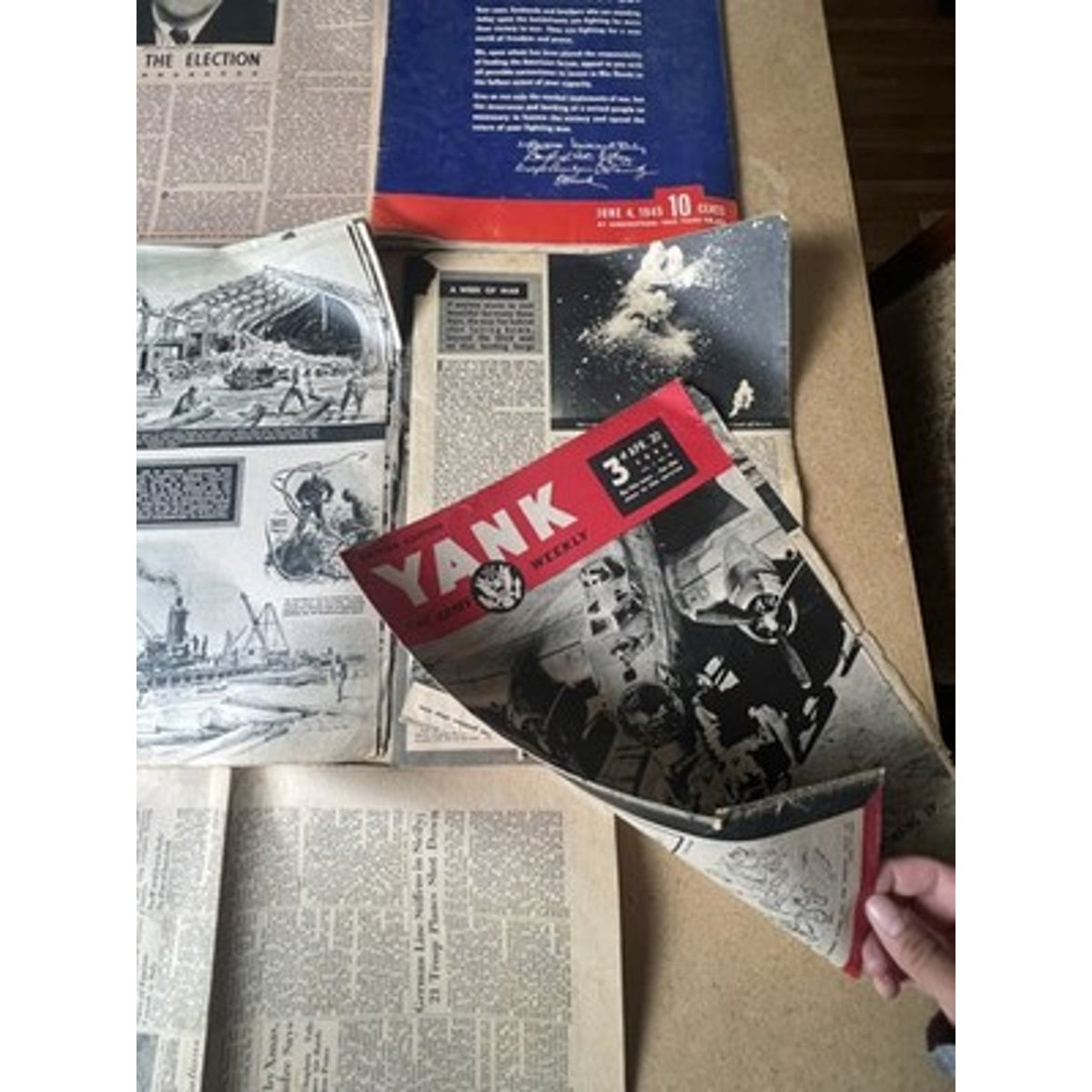 YANK The Army Weekly Magazines Lot WWII Red Black White Original Made In USA