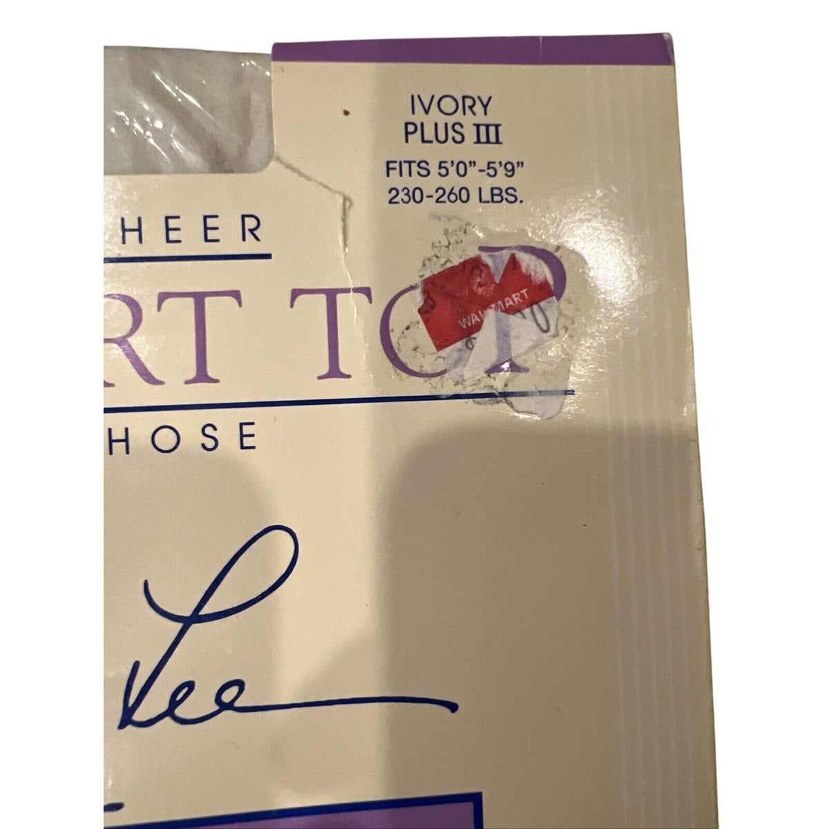 Kathie Lee Comfort Top Lycra Pantyhose Silky Leg Sandalfoot Plus Sz III Ivory