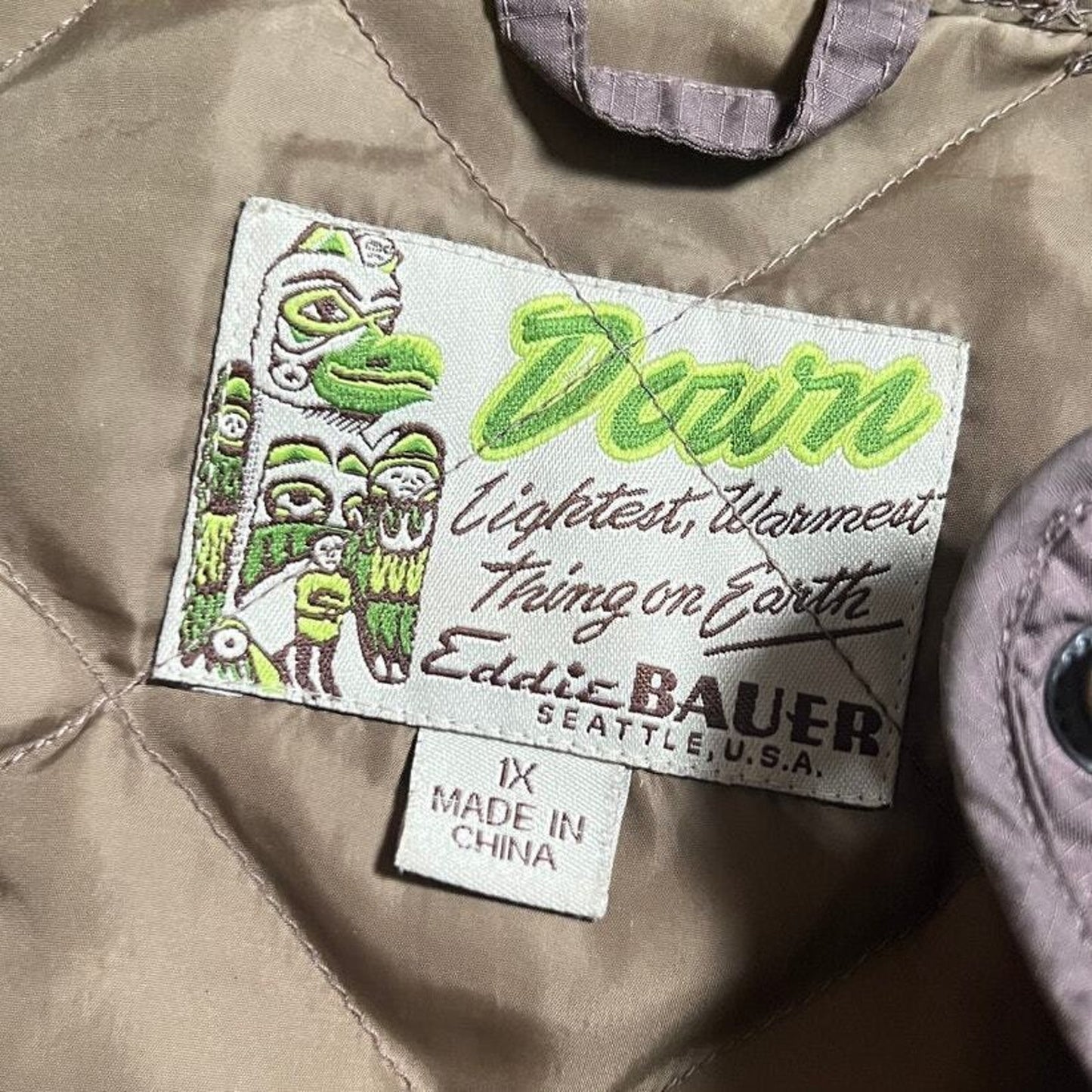 Eddie Bauer Light Purple EB550 Fill Power Goose Down XL Unisex Button Jacket