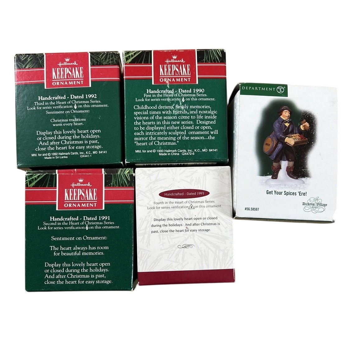 Hallmark Keepsake Ornament Heart Of Christmas Lot Of 5 Red Collector's Series