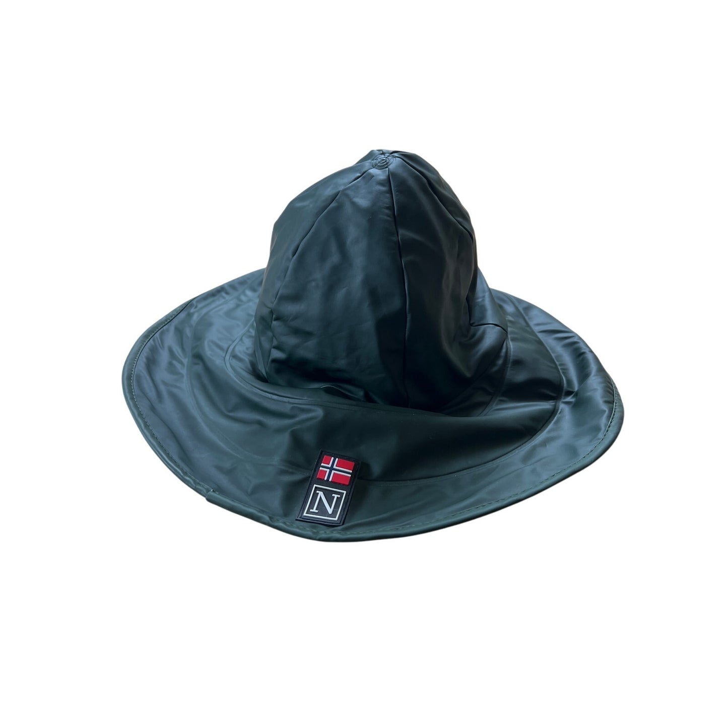 Norwegian Black Waterproof Bucket Rain Hat Size 57cm Fleece Lining Ear Flaps