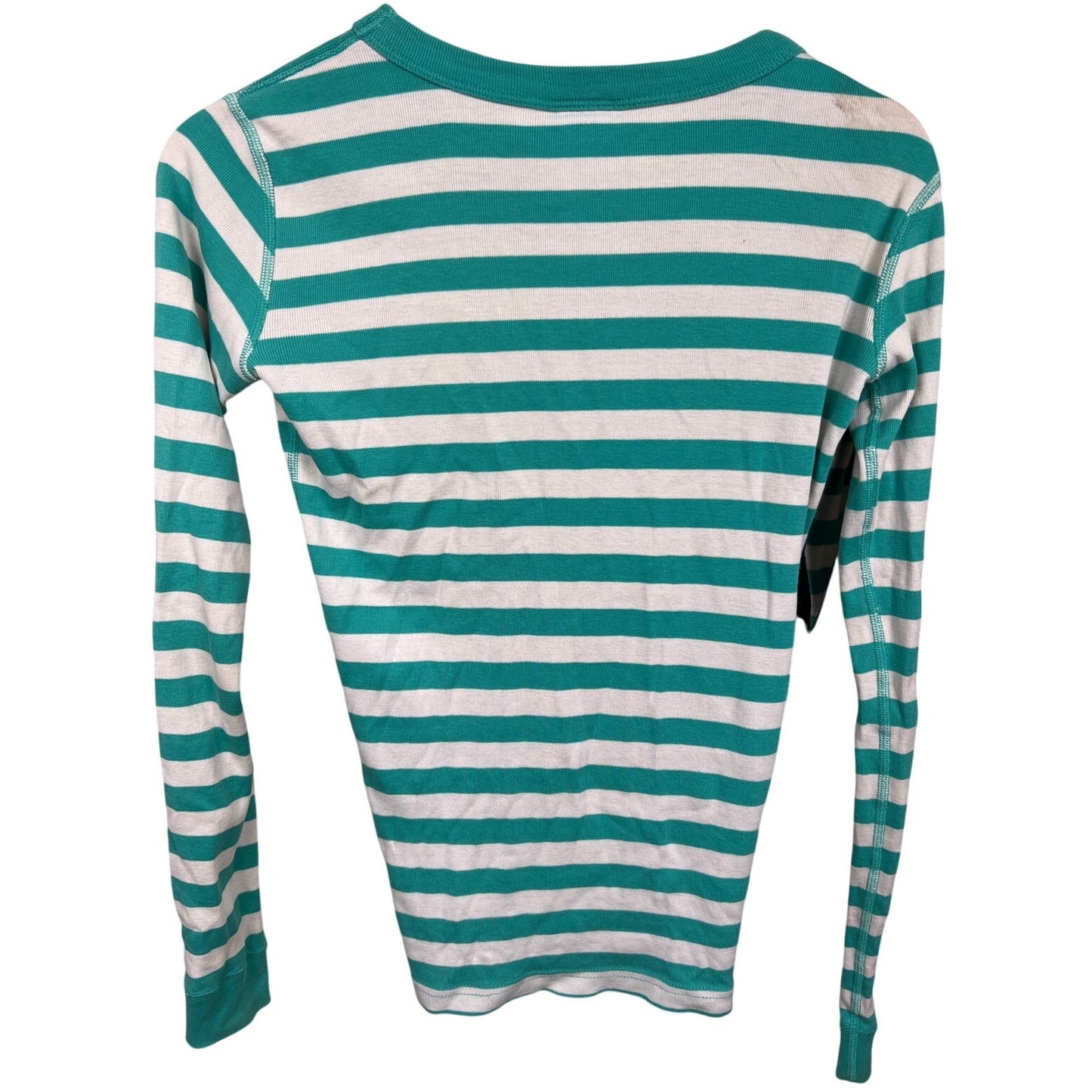 Hanna Anderson Striped 160CM Green Striped Pajama Top
