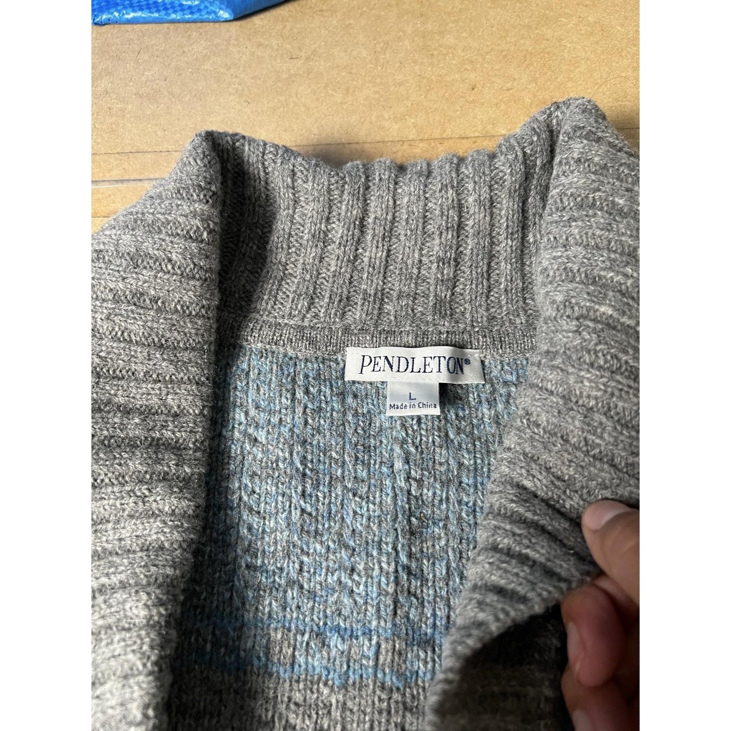 Pendleton Vest Womens L Gray 100% Wool Fair Isle Collared Heavyweight Knit