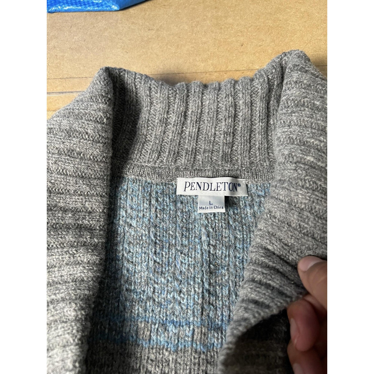 Pendleton Vest Womens L Gray 100% Wool Fair Isle Collared Heavyweight Knit