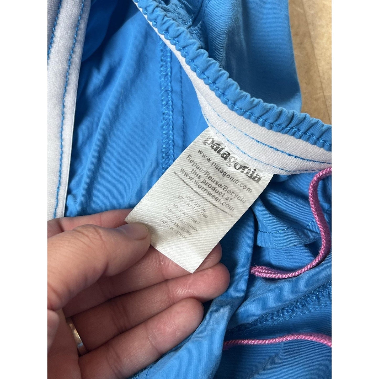 Patagonia Shorts Mens M Blue Nylon Lined Drawstring Elastic Waist Pockets