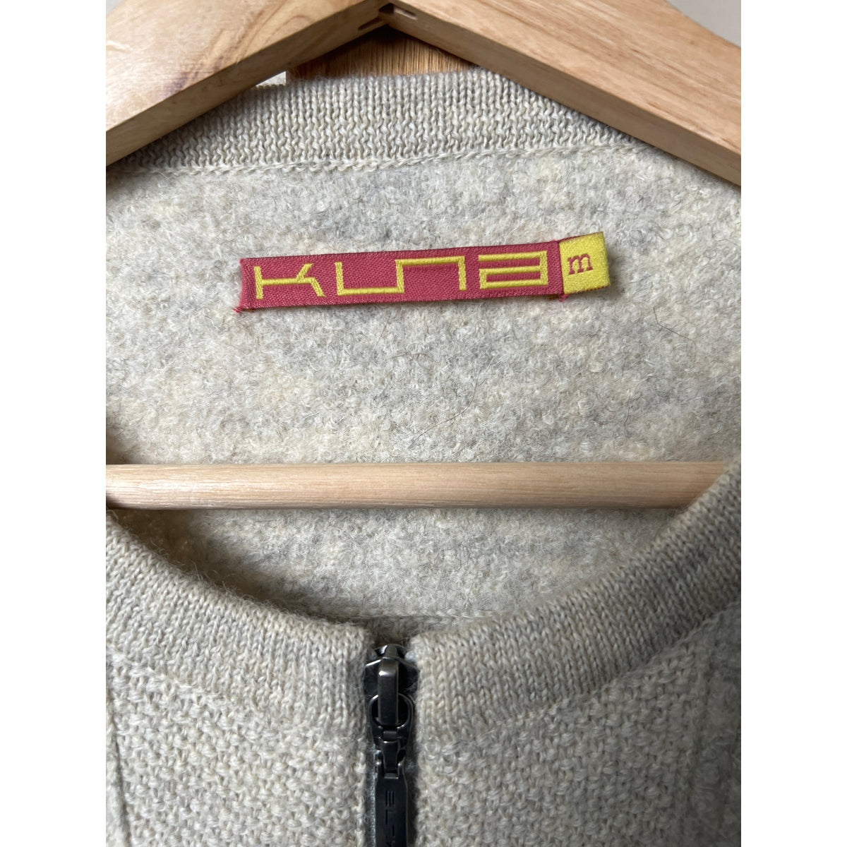 Kuna Medium Zip Up Jacket Gray Alpaca Wool Cardigan Sweater Women's