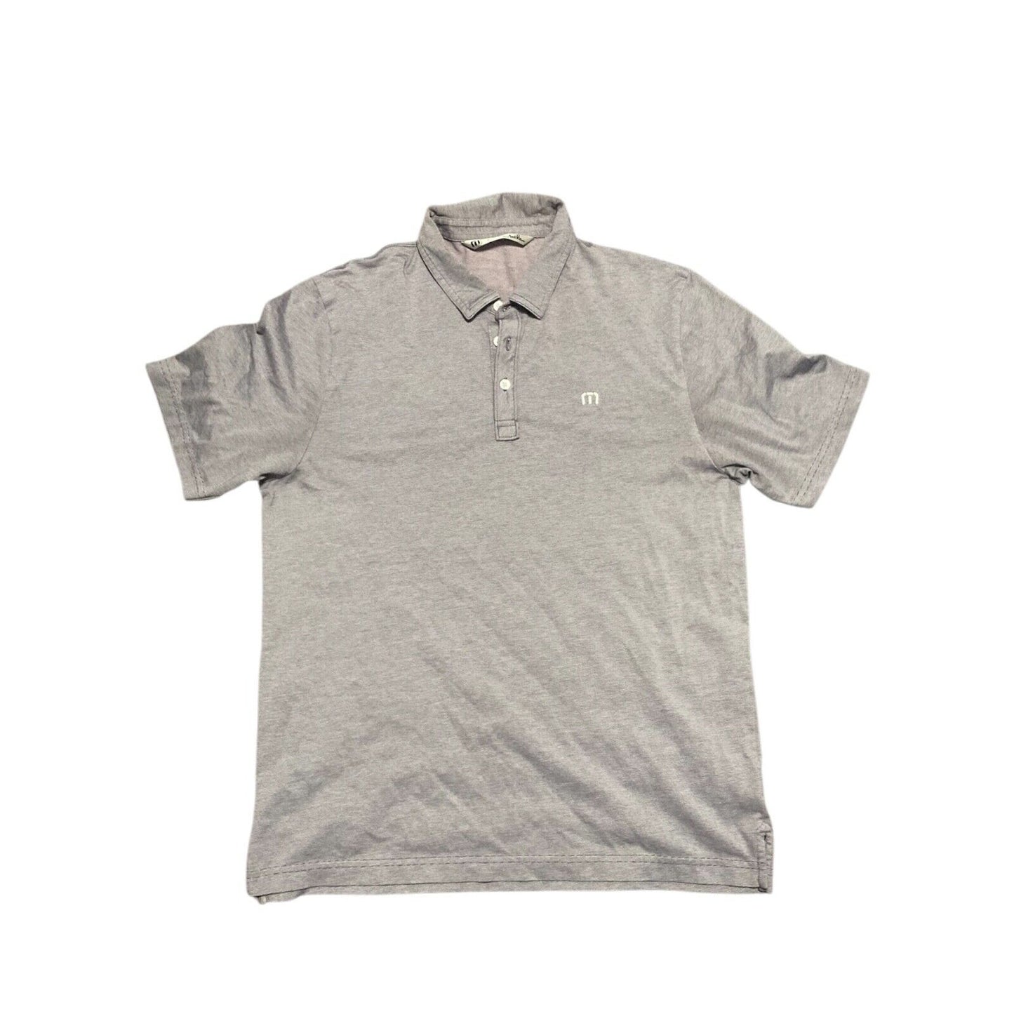 Travis Mathew Polo Shirt Men Large Gray Performance Golf Short Sleeve