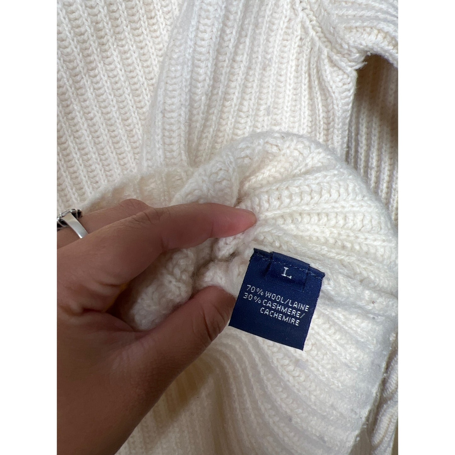 Ralph Lauren Sport Wool Pullover Women Turtle Neck Size L Pullover