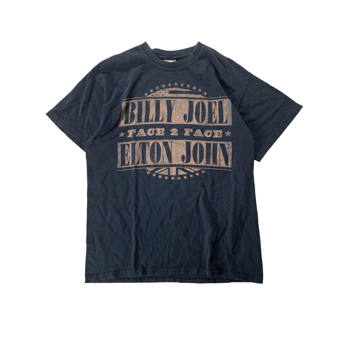 Gildan Shirt Mens Medium Black Billy Joel Elton John Face 2 Face Tour Graphic