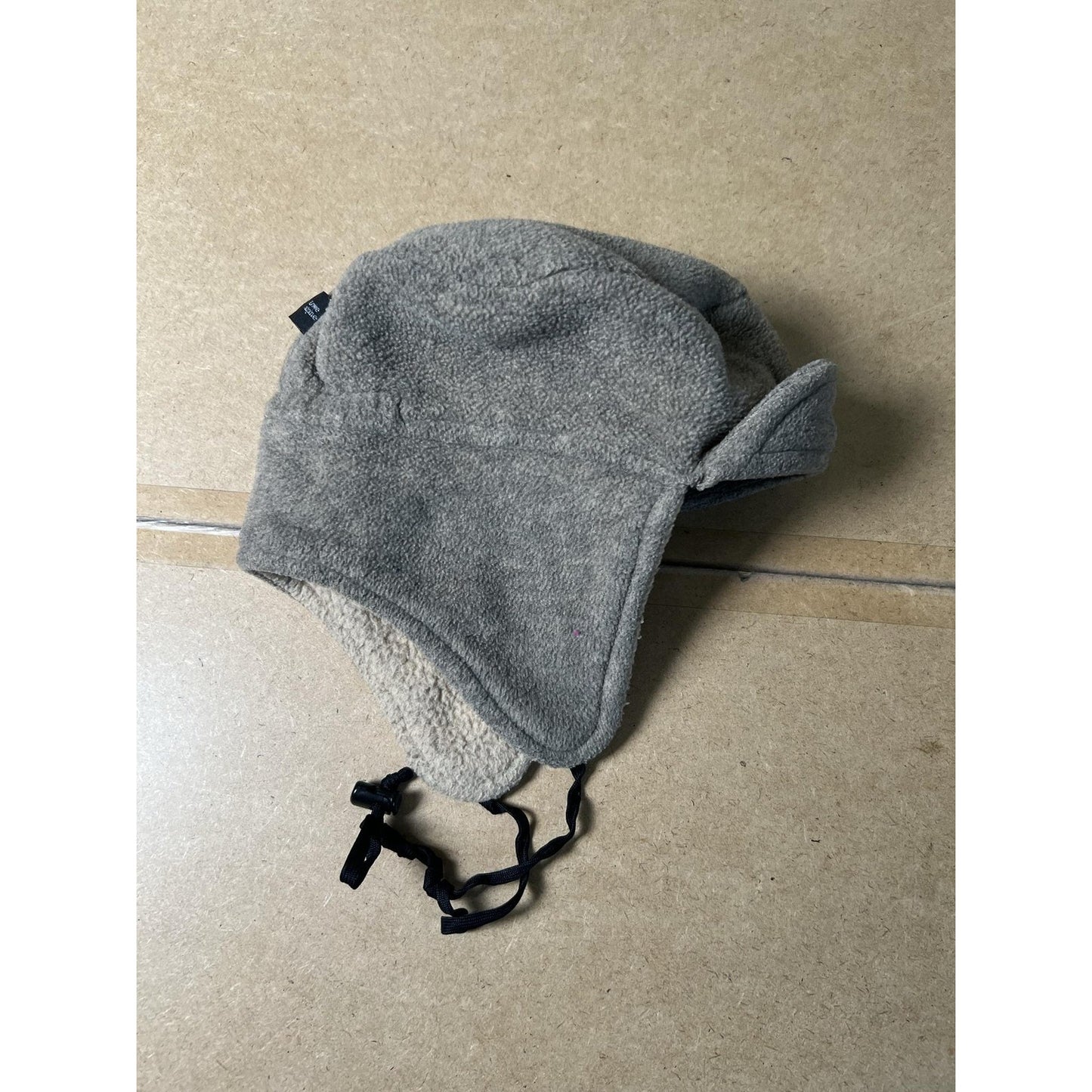 Lowe Alpine Trapper Hat Mens M Gray Faux Fur Lined Ear Flap Adjustable Winter