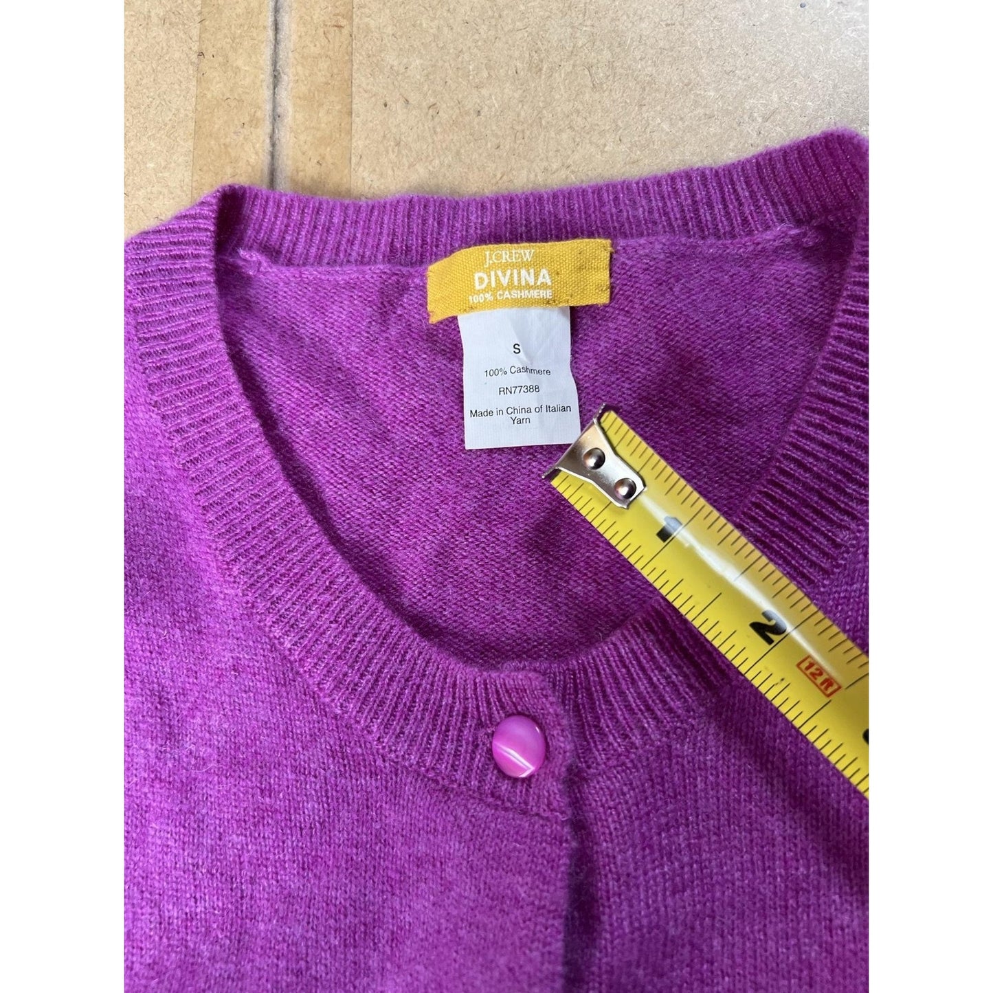 J.CREW Cardigan Womens S Purple 100% Cashmere Lightweight Crew Neck Tight-Knit