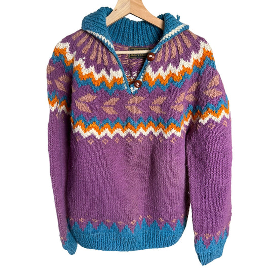 Vintage Nuca Hausi 100% Cotton Large Made In Ecuador Knit Sweater