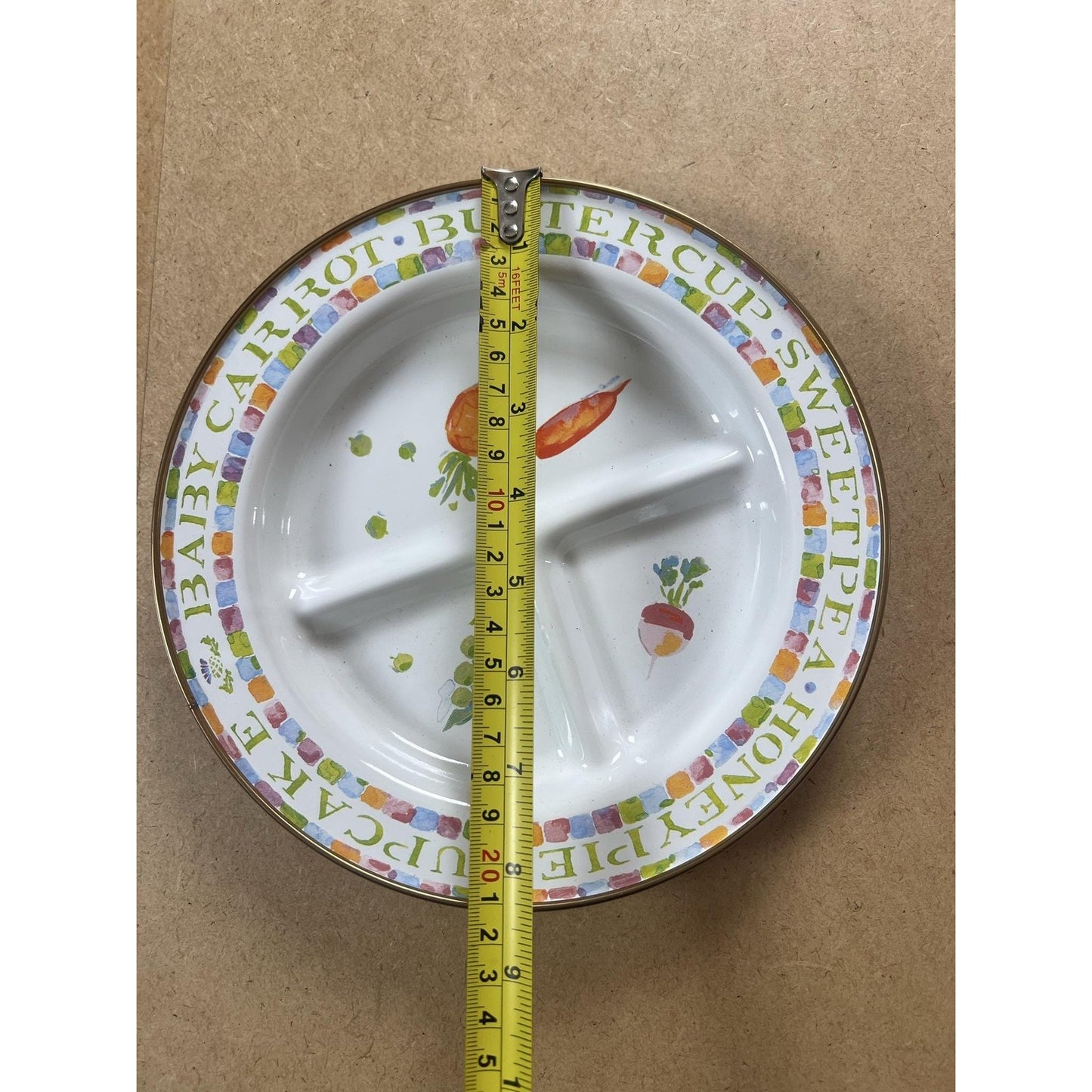 MacKenzie-Childs Baby Carrot Honeypie Cupcake Kids Divided Plate Multicolor