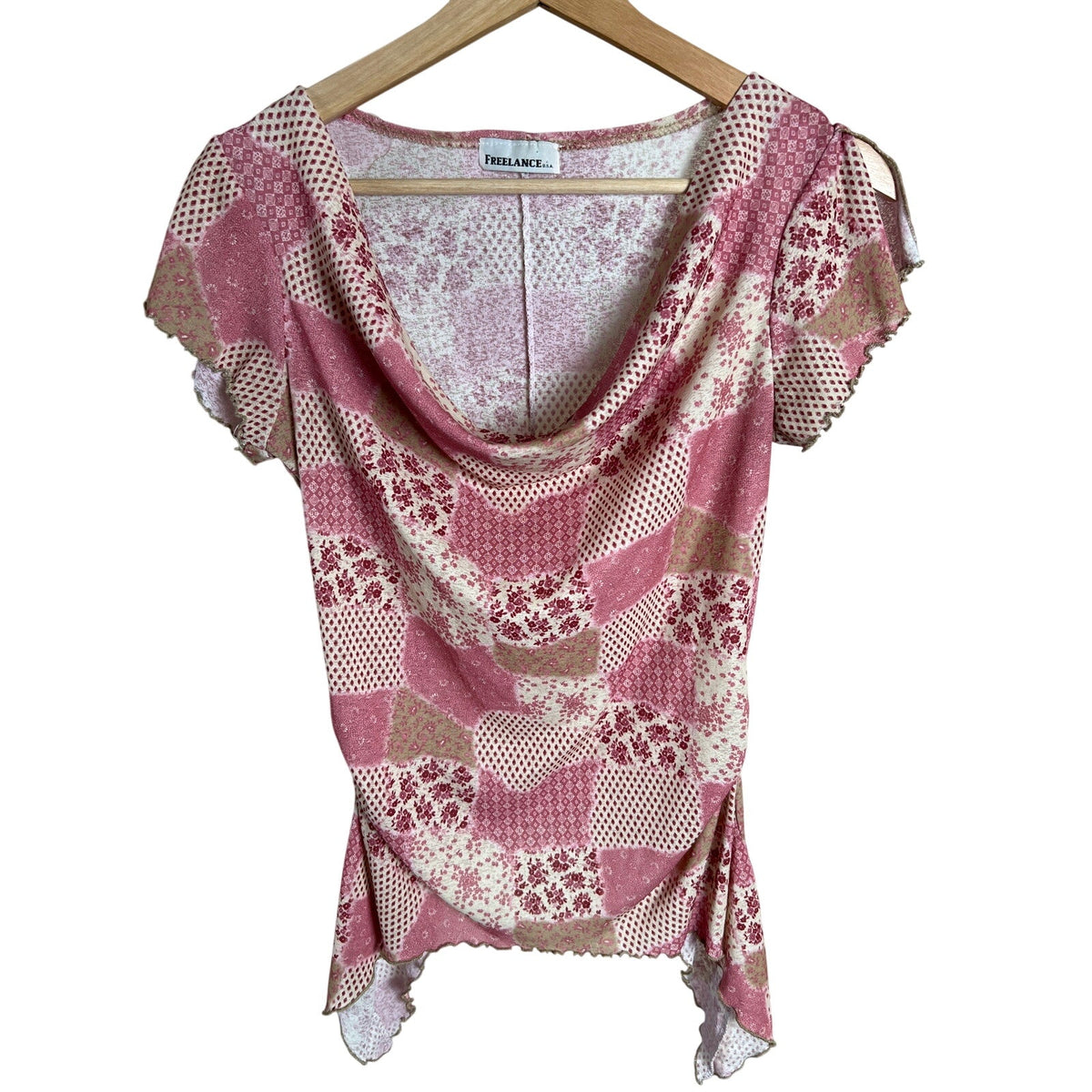 VIntage Freelance USA Asymmetric Pink Square Top *Dimensions in PIctures*