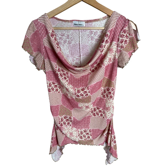 VIntage Freelance USA Asymmetric Pink Square Top *Dimensions in PIctures*