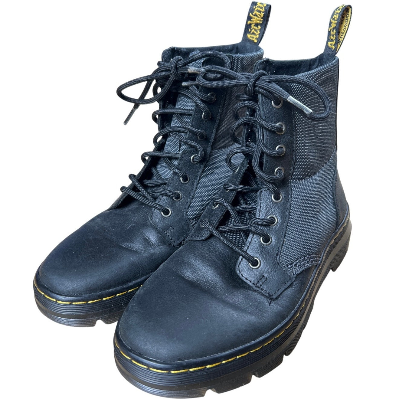 Dr. Martens Combs Tech Men’s Black Canvas Lace Up Combat Boots 6 Men's