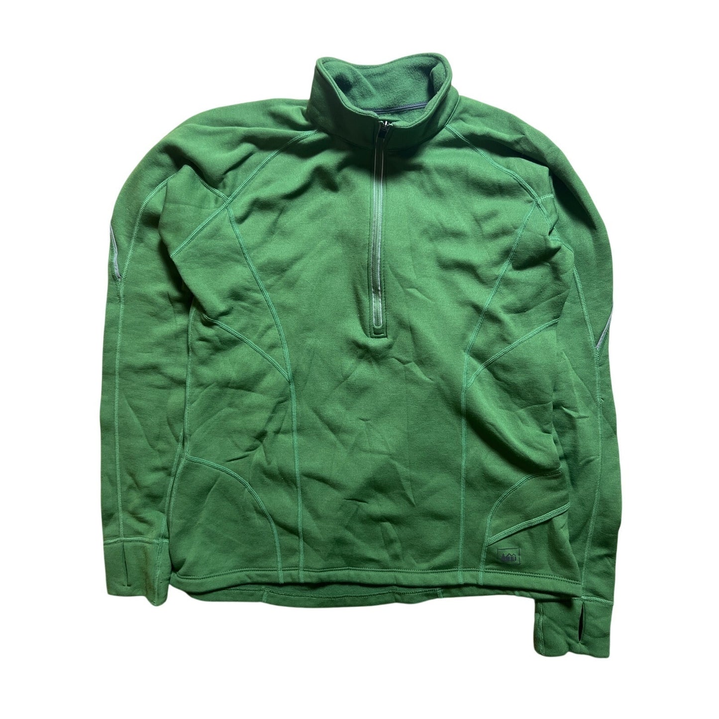 REI Green Hiking Fleece Sweater Women’s M Long Sleeve 1/4 Zip