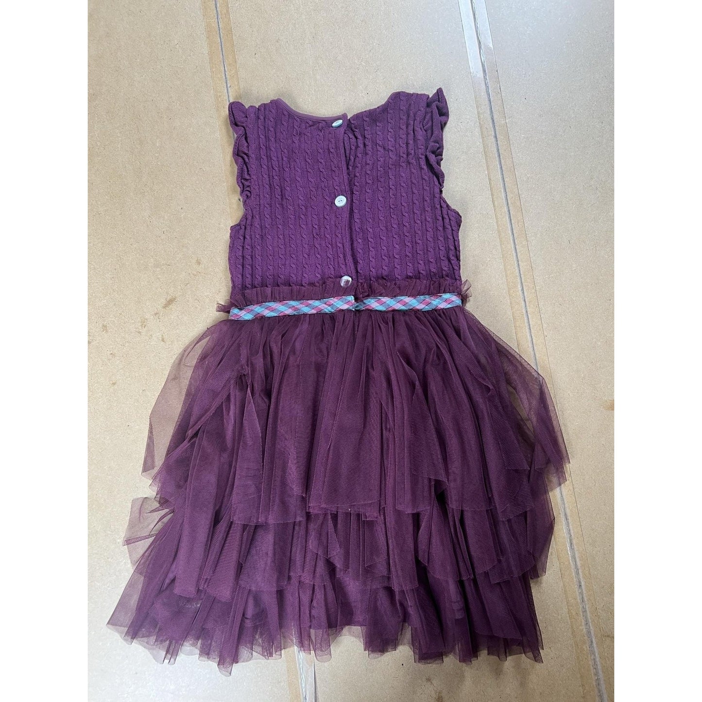 Matilda Jane Dress Girls 12 Purple Tutu Dress Midi Tulle Bow Belted Party