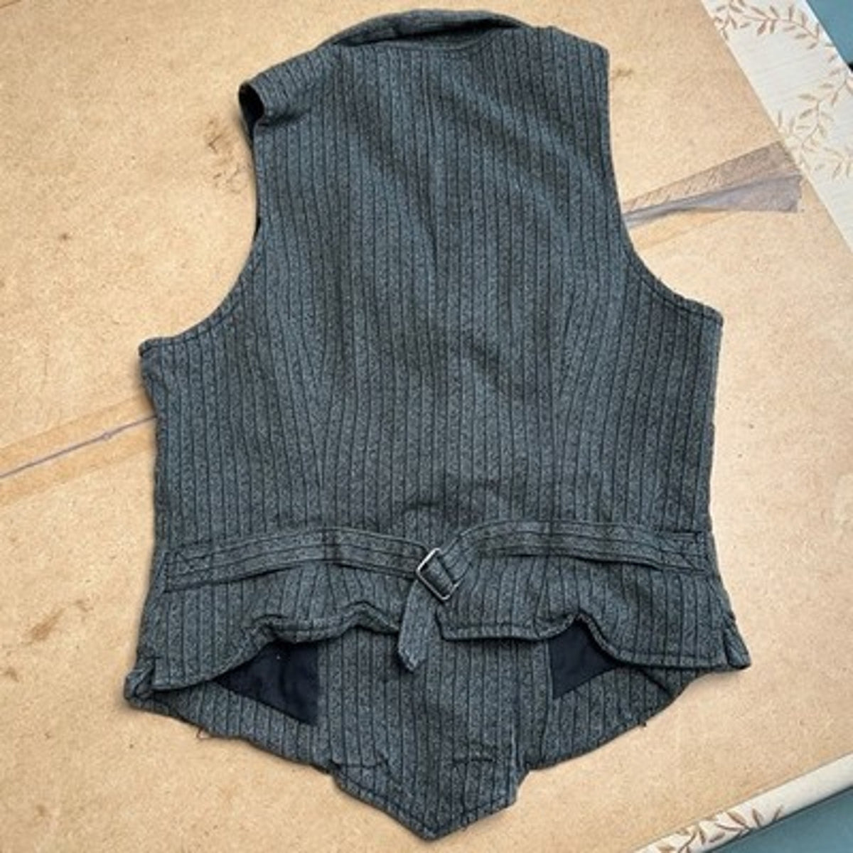 Lauren Jeans Co. Ralph Lauren Vest Womens S Gray Striped Tweed Lined Collared
