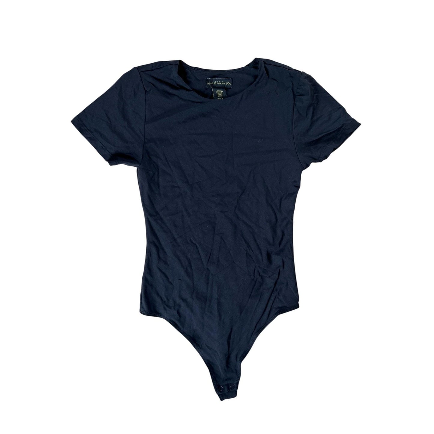 House Of Harlow 1960 Bodysuit Womens XS Black Short Sleeve Stretch One Piece