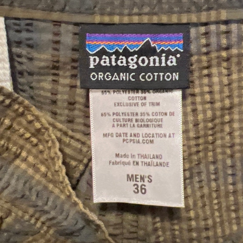 Patagonia Organic Cotton 36 Men's Plaid Shorts Pockets