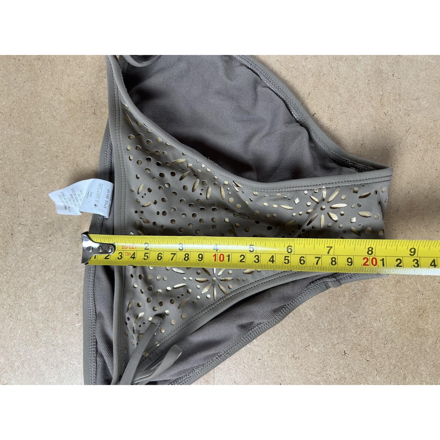 NINETY SIX DEGREES Bikini Womens M Gray Bandeau Lined Built-In Bra 2 Piece