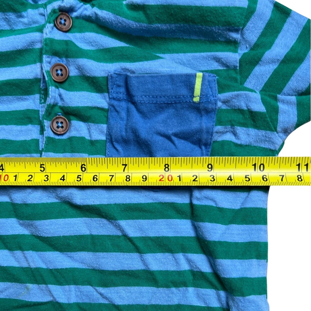 Leigh Tucker Willow Boys Striped Green and Blue Hooded Sweatshirt Size 4-5