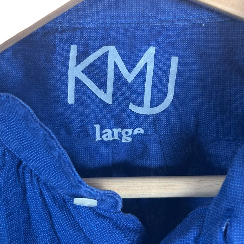 KMJ Large Cameron Game Day Blue Button Down