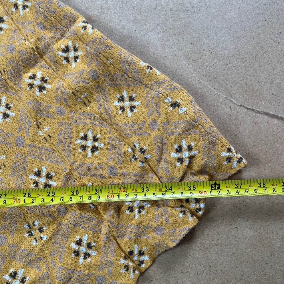 Anthropologie Yellow Pleated Skirt Women Size Large