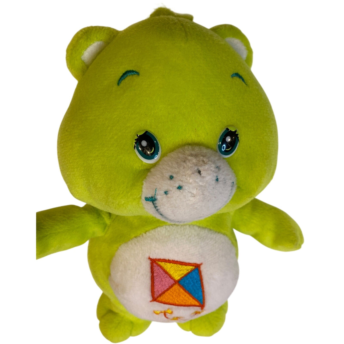 Care Bear Plush Kite Bright Green Do Your Best Teddy Bear 8" 2003 Stuffed #A49