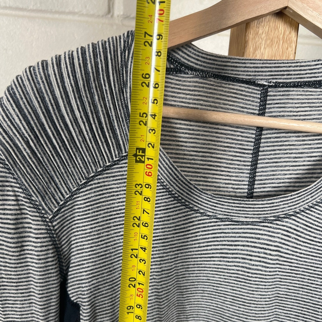 Lululemon Rulu Star Runner Tonka Stripe Top Size 8 Long Sleeve