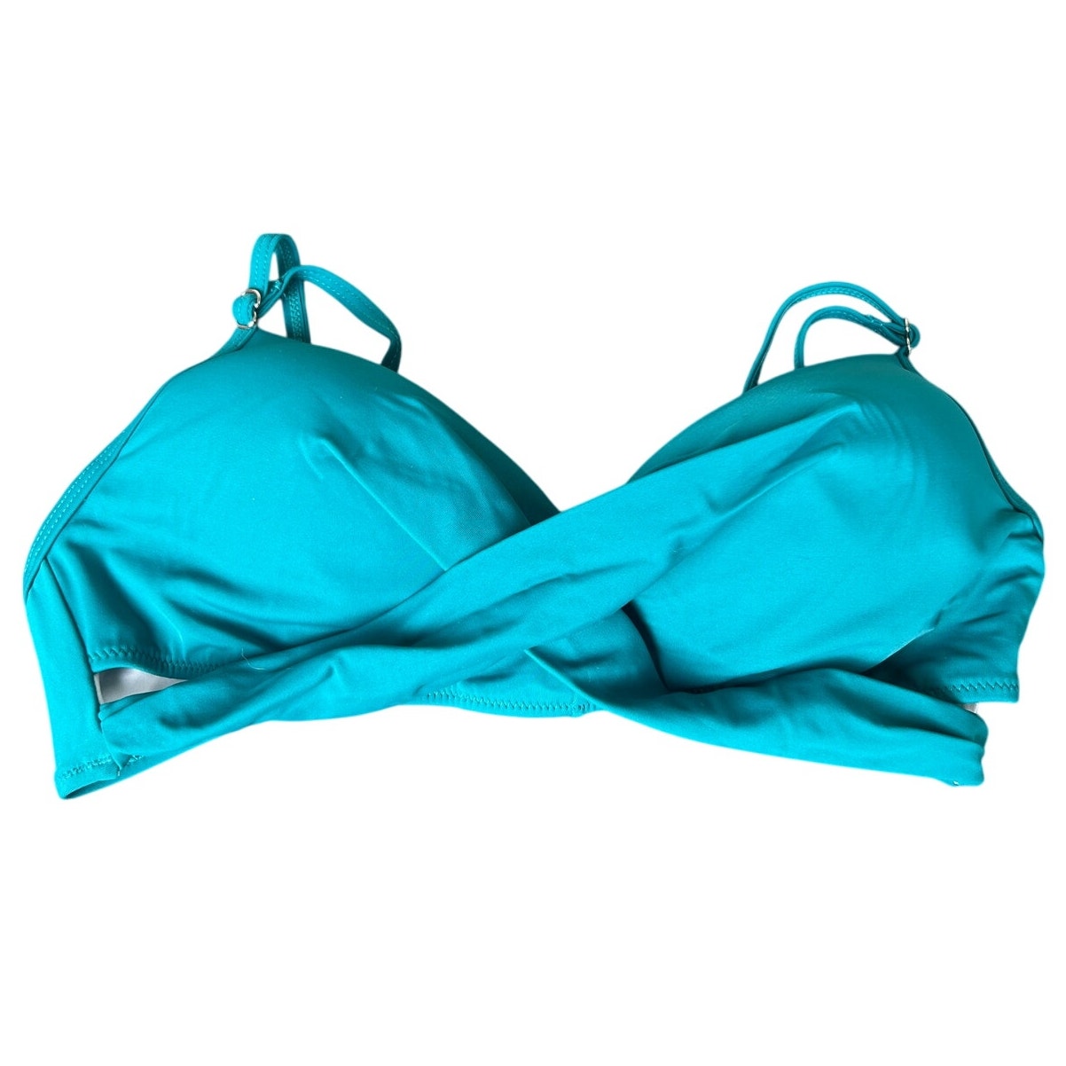 Teal Blue Shoulder Strap Bikini Top Size Small S