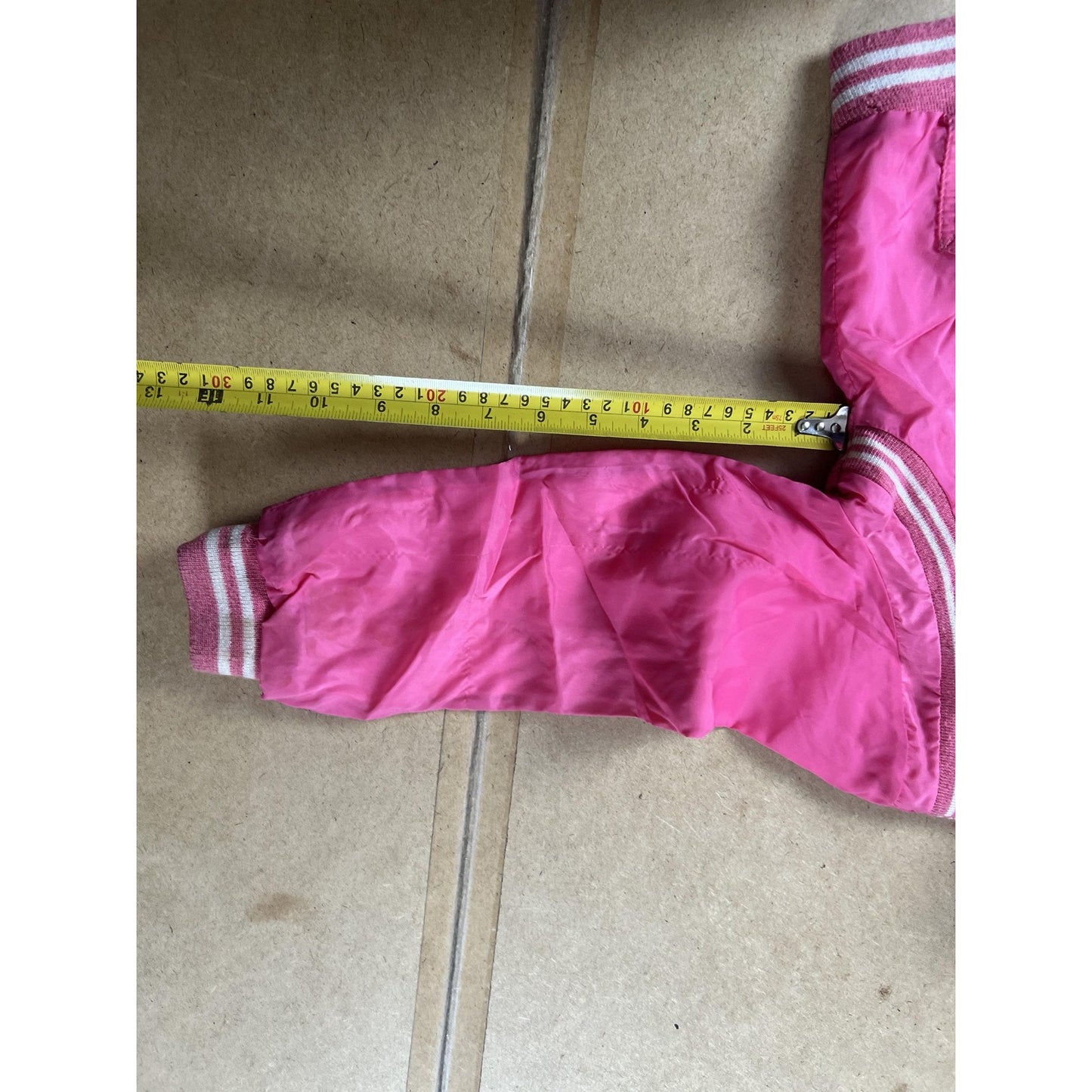 Jacket Girls 3T Pink Bomber Nylon Lined Lightweight Full Zip Pockets Casual