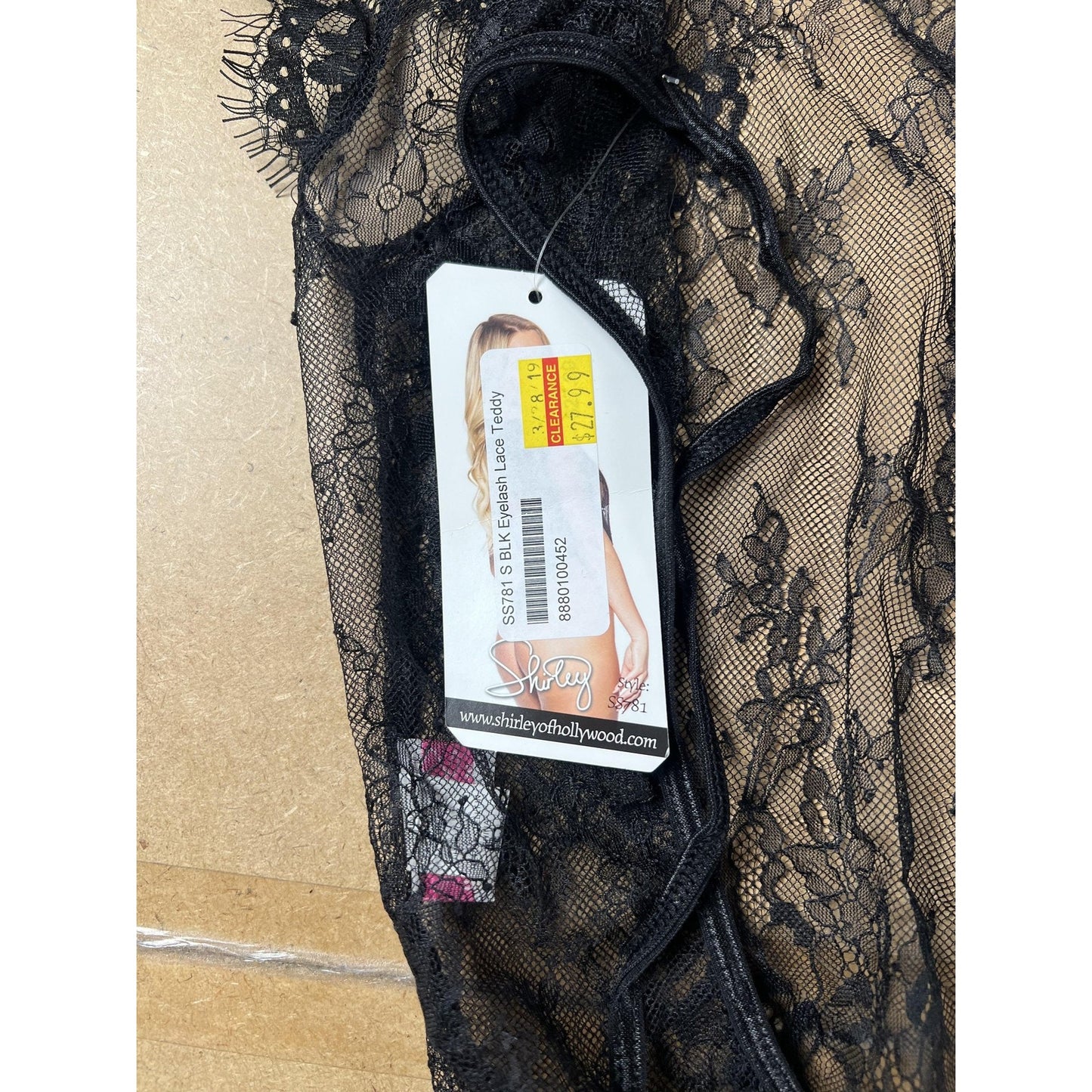 Shirley Teddy Womens S Black Lace Eyelash Sheer High Cut Lingerie Sexy