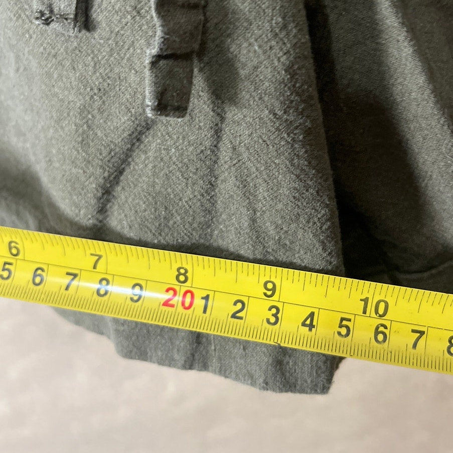 Uniqlo Large 30 Linen/Cotton Green Shorts Elastic Waist