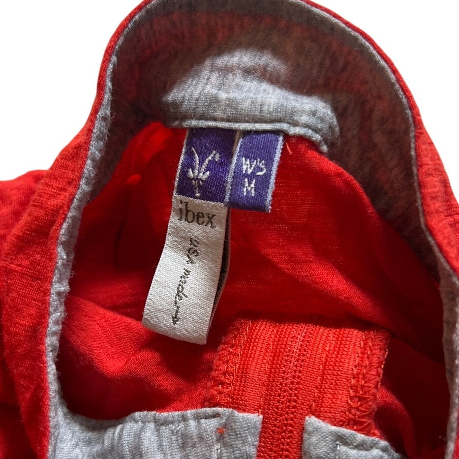 Ibex Women's M Red 1/4 Zip Sweater