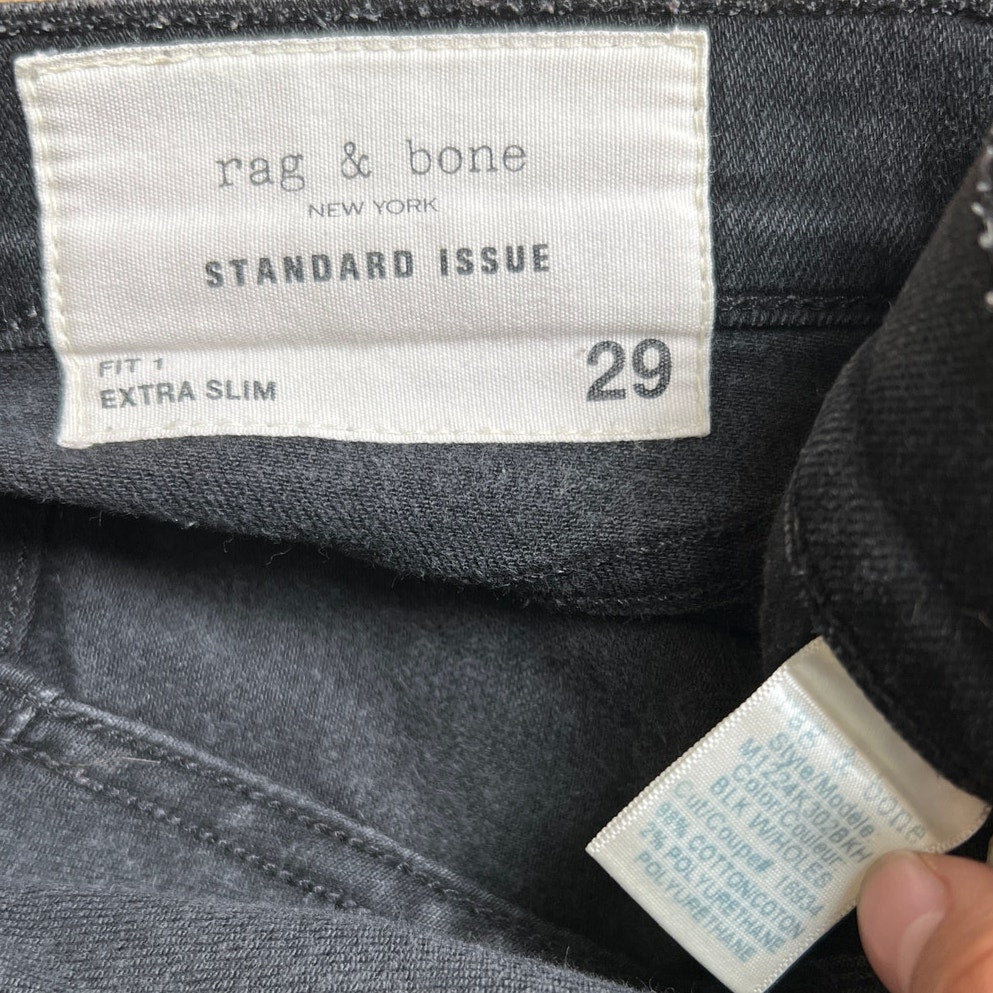 Rag & Bone Standard Issue Extra Slim Black Shorts Men Size 29