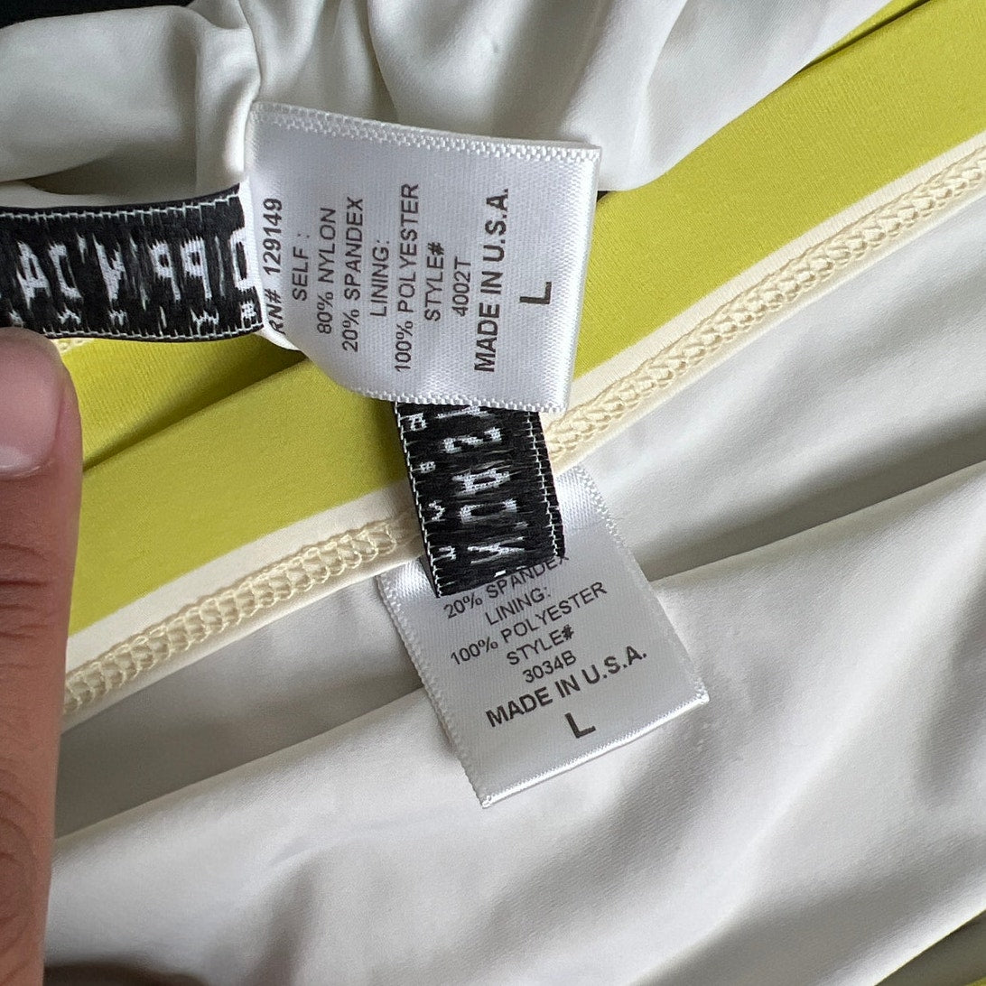 Dippin’ Daisy’s High Waisted Bikini Set Citrus Stripes Size L