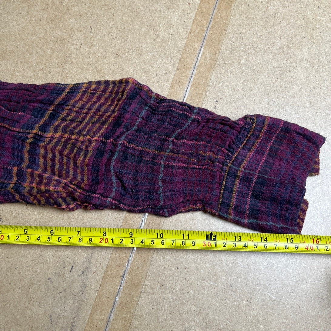 Free People Come On Over Double Knit Multicolor Plaid Flannel Women’s Top Large