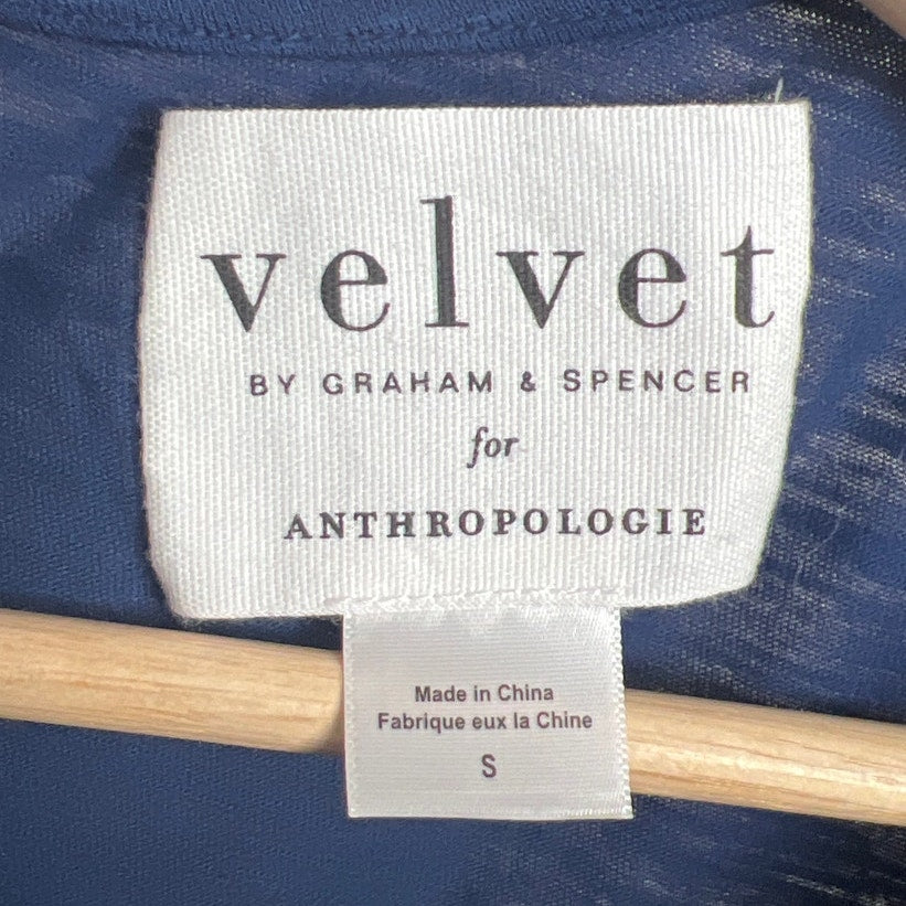 Velvet Anthropologie Women Blue Dress Small Graham & Spencer Gussie Side Tie