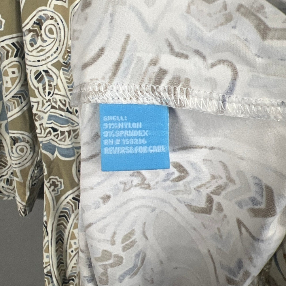 J. Mclaughlin XL Nylon Catalina Dress Women’s Carly Folklore Taupe Paisley