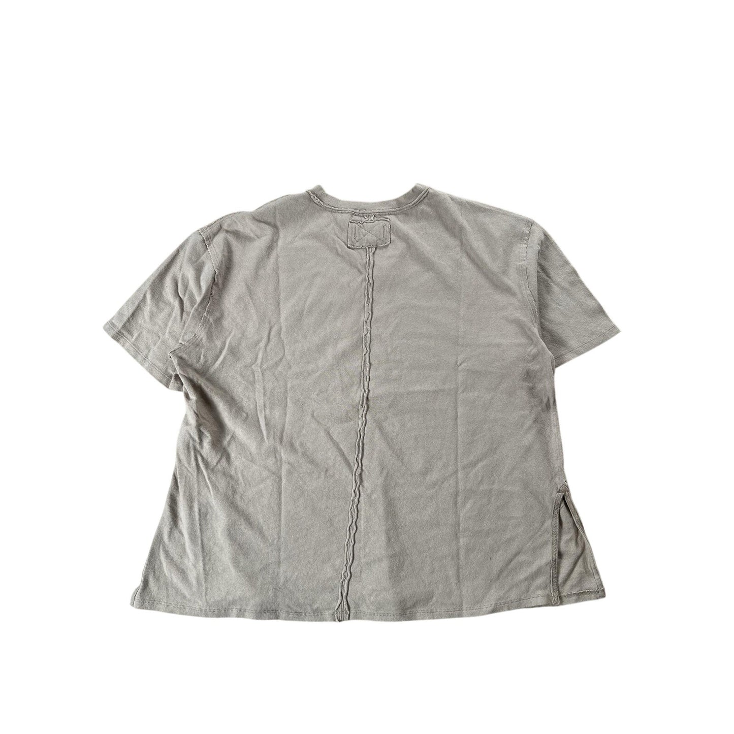 We The Free Shirt Mens XS Beige Cotton Crew Neck Oversized Relaxed Fit
