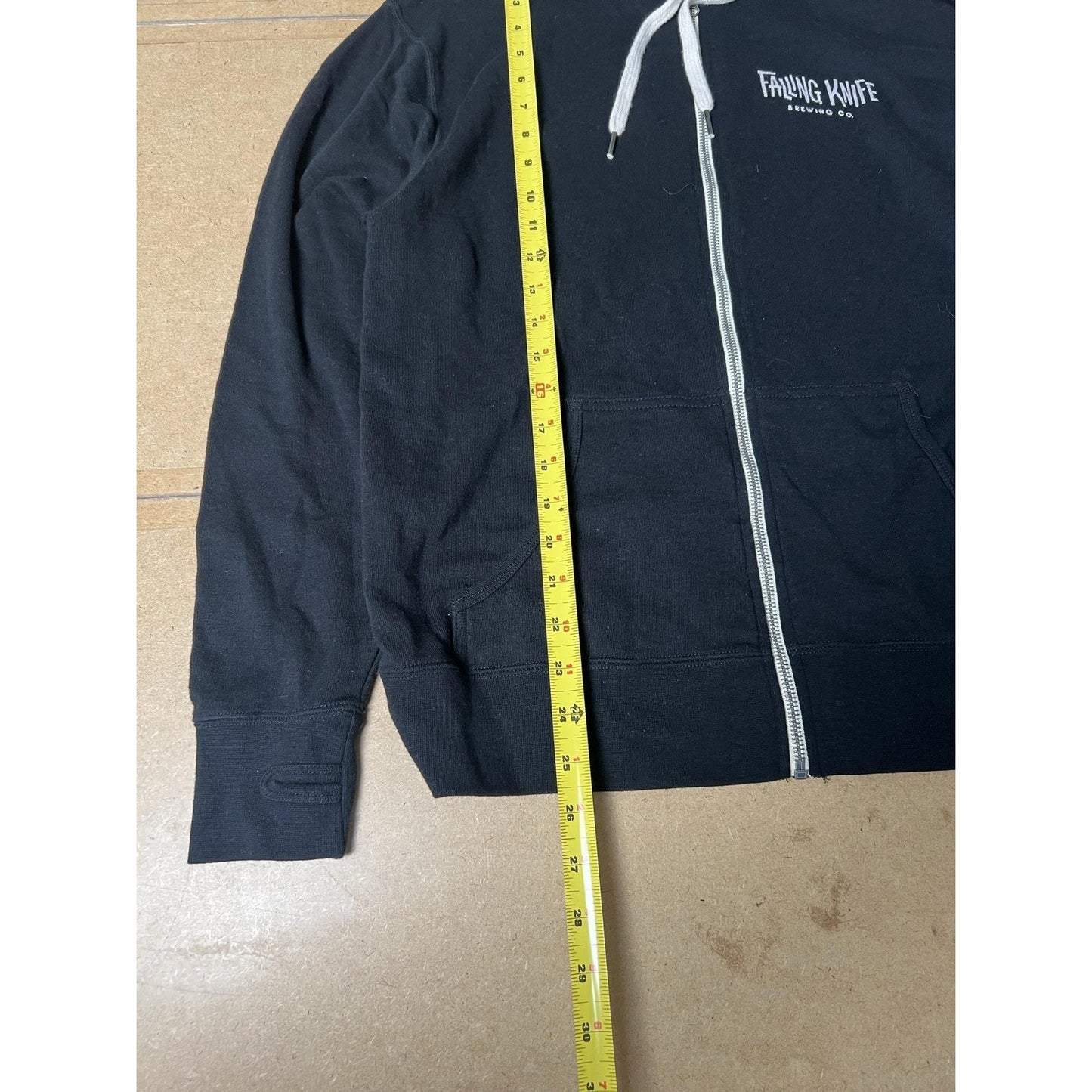 Independent Trading Company Sweater Mens M Black Full Zip Hooded Logo Casual