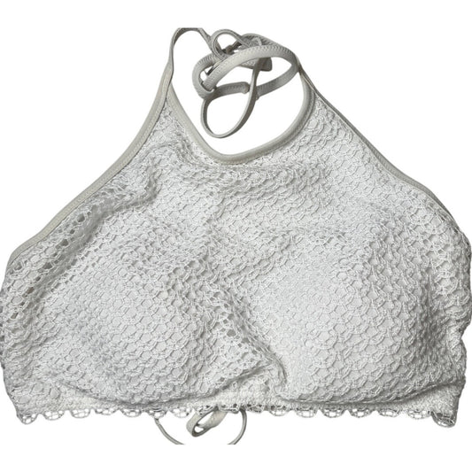 H&M Halterneck White Top Crochet Swim Size 12