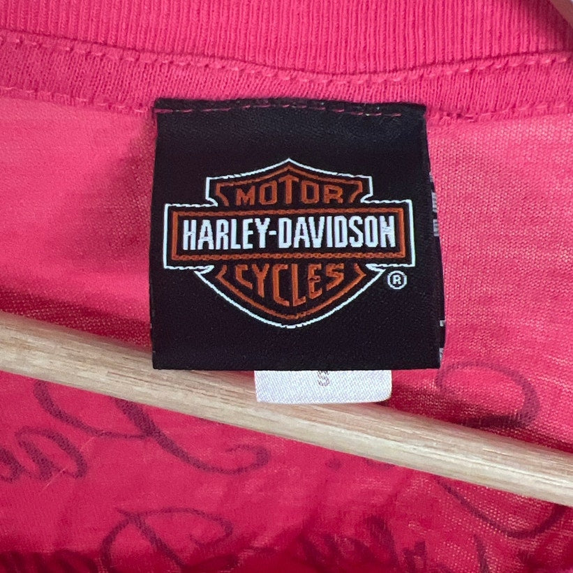 Y2K Harley Davidson Small Pink Sweatshirt Top Long Sleeve